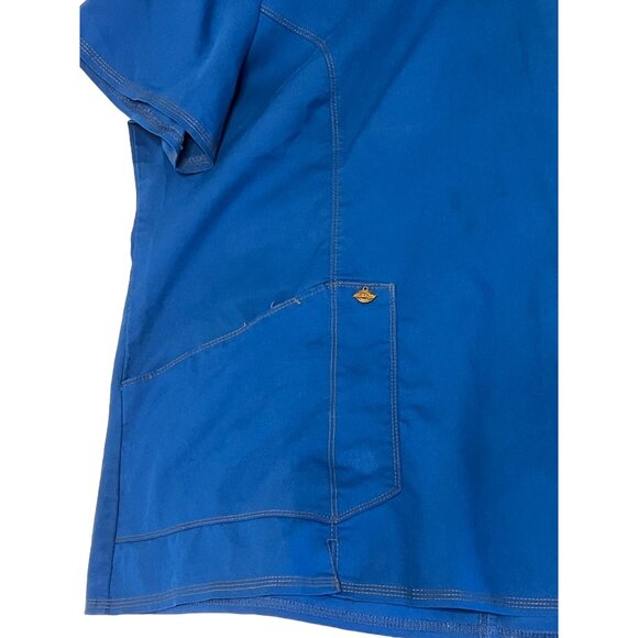 2 Dickies Blue Unisex Scrub Top 3XL With Pockets & V-Neck Medical Comfortable - Picture 4 of 16